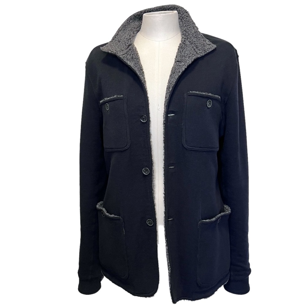 John Varvatos Black Sherpa Lined Shacket size S